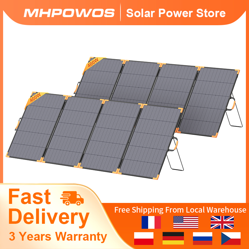 Rv Solar Kit 400W - MHPOWOS 400W Bifaziales Tragbares Solarpanel 33V