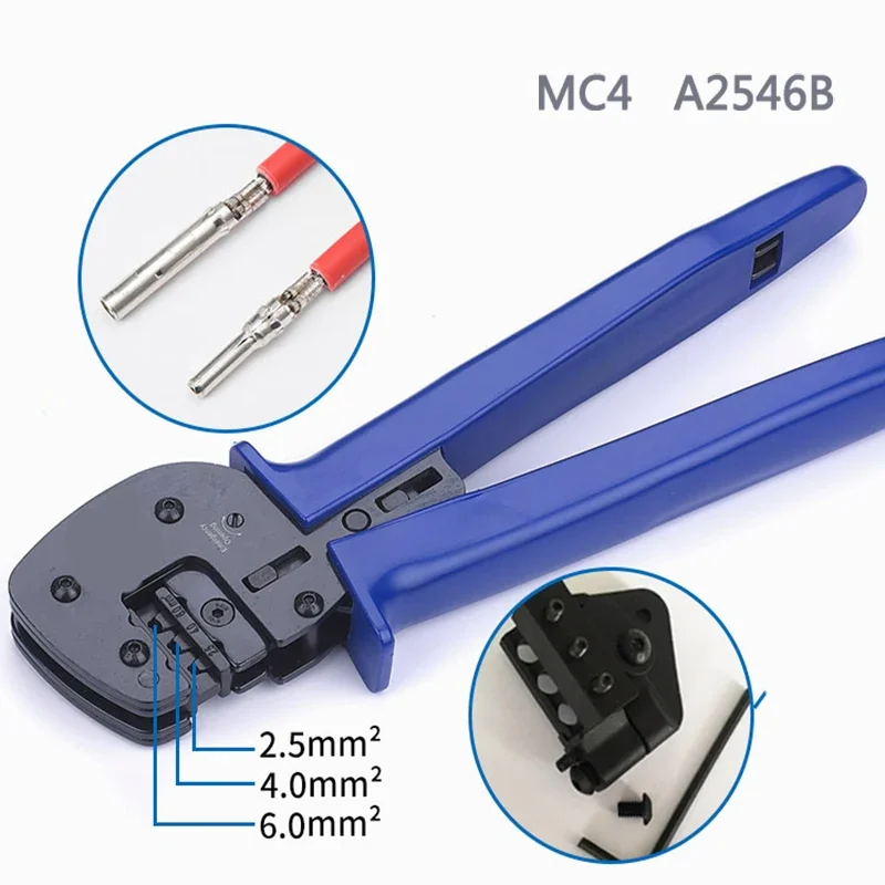 Mc4 Crimping Tool - A-2546B Solar-PV-Steckverbinder-Crimpzange, Ratschen-Crimpwerkzeug für MC4-Steckverbinder, Crimpwerkzeuge